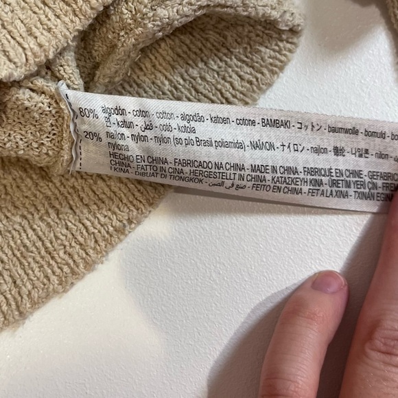 zara tan light brown cropped cardigan button up sweater coquette cottagecore y2k - Picture 7 of 9